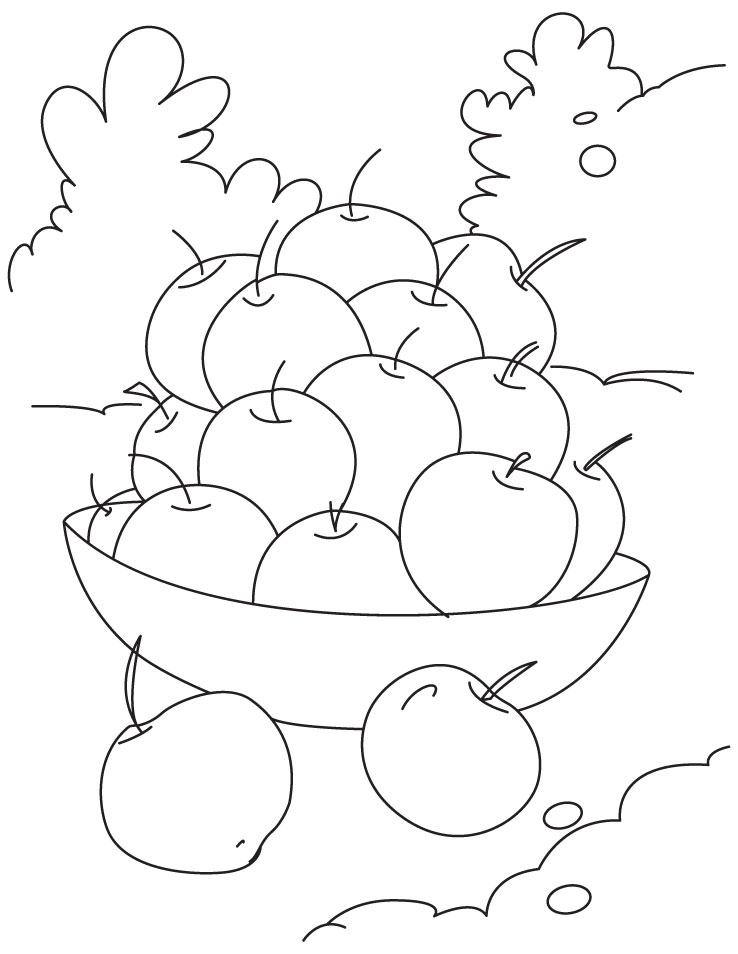 Desenho de Cerejas para Colorir - Frutas para Imprimir e Pintar