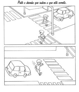 Desenho de Atividade Dia do Trânsito para colorir