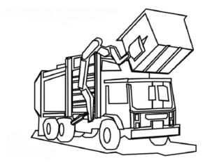Desenho de Caminhão de lixo moderno para colorir
