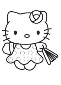 Desenho de Hello Kitty flamenca para colorir
