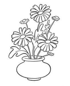 Desenho de Vaso de flores para Colorir e Imprimir