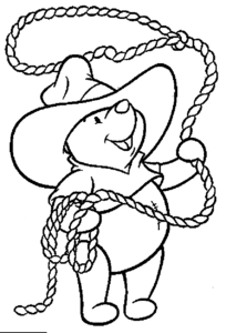 Desenho de Winnie the Pooh cowboy para colorir