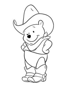 Desenho de Winnie the Pooh no faroeste para colorir