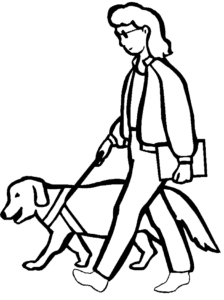 Desenho de Cão guia para cego para colorir