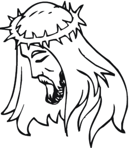 Desenho de Face de Jesus de perfil para colorir