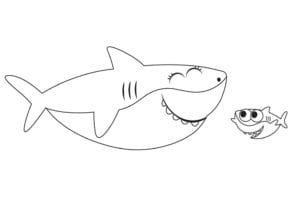 Baby Shark Desenho para Colorir