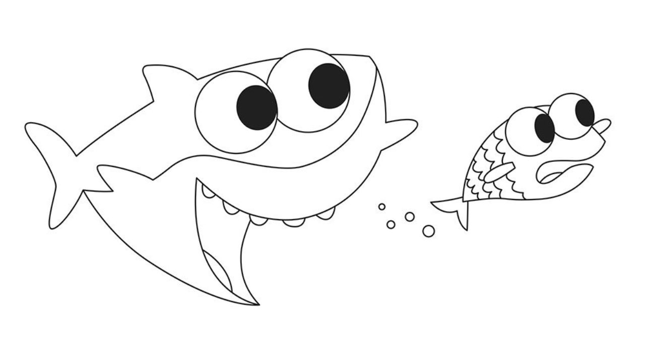 Baby Shark Desenho Para Colorir