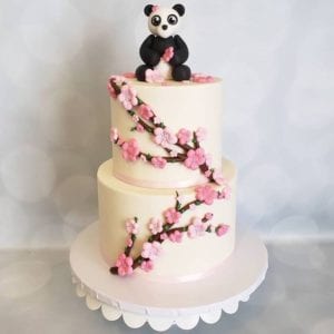  Bolo Decorado Panda Rosa