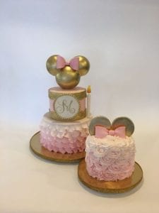 Bolo da Aniversário Minnie Mouse Rosa