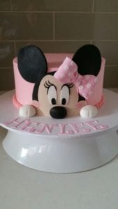 Bolo da Aniversário Minnie Mouse Rosa