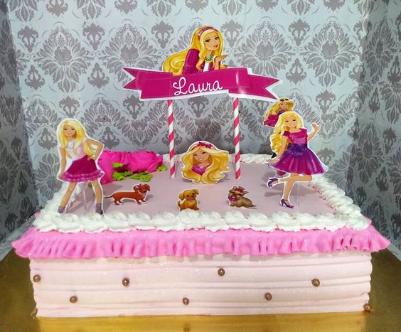 Bolo de Aniversário da Barbie - 90 ideias lindíssimas para você se inspirar
