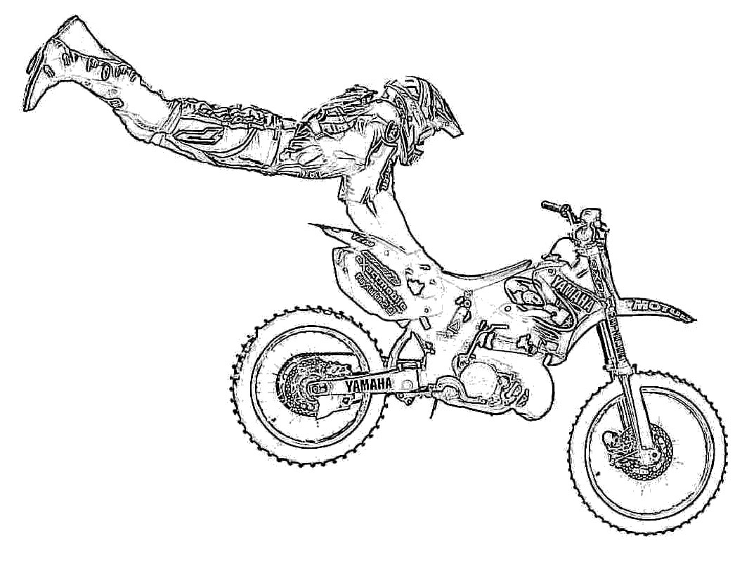 Desenho de Moto para colorir - Molde e imagens para imprimir