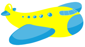 Avião Azul e Amarelo PNG