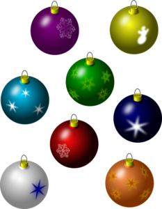 Bolas de Natal Coloridas PNG