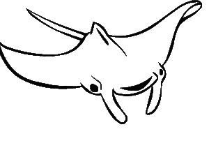 Desenho de Arraia animal marinho para colorir