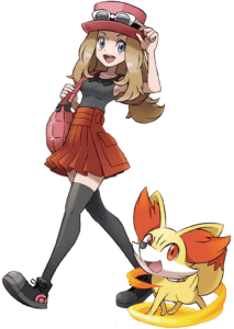 Serena e Fennekin Pokémon PNG