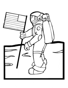 Desenho de Astronauta para colorir e imprimir