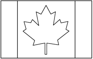 Desenho de Bandeira canadense para colorir e imprimir