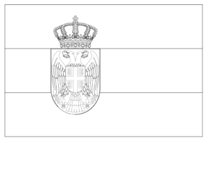 Desenho da bandeira da Sérvia para colorir