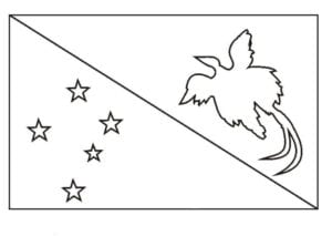 Desenho da Bandeira de Papua Nova Guiné para colorir