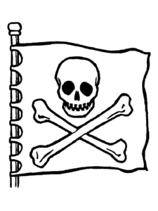 Desenho de Bandeira Pirata para colorir