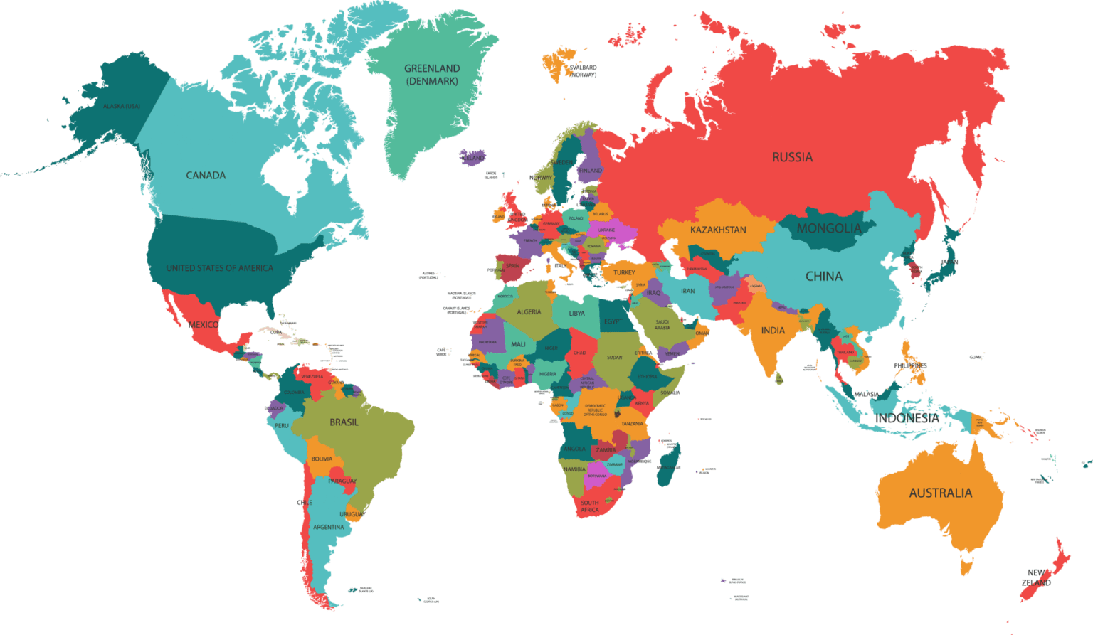 Mapa Mundi Vetor 2724