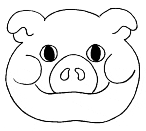Desenho para colorir de Cara de porco