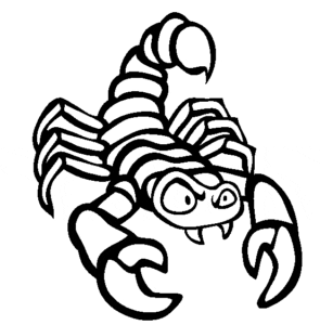 Desenho de Escorpião com raiva para colorir