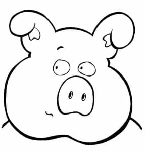 Desenho para colorir de Rosto de porco
