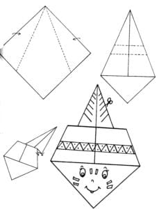 Desenho para colorir de Origami de índio