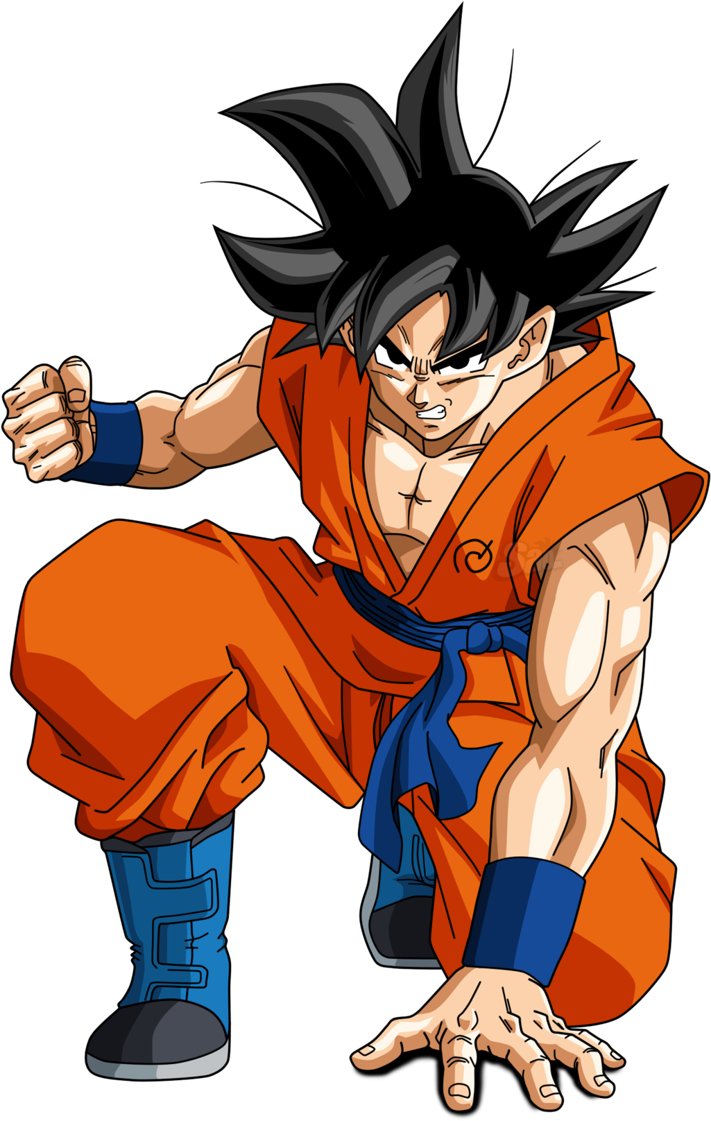 Goku Agachado PNG - imagem Goku Agachado PNG em Alta Resolução