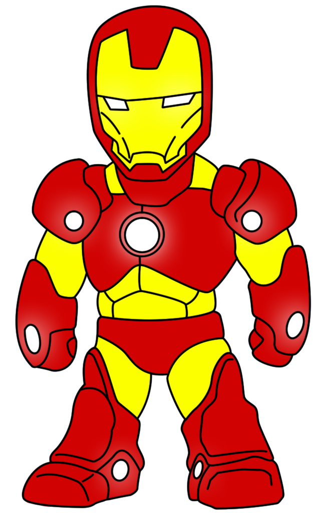 Ilustração Iron Man Cute Homem de Ferro PNG em alta resolução