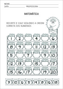 Atividade de Educação Infantil 1º Ano - Matemática Ordem Números
