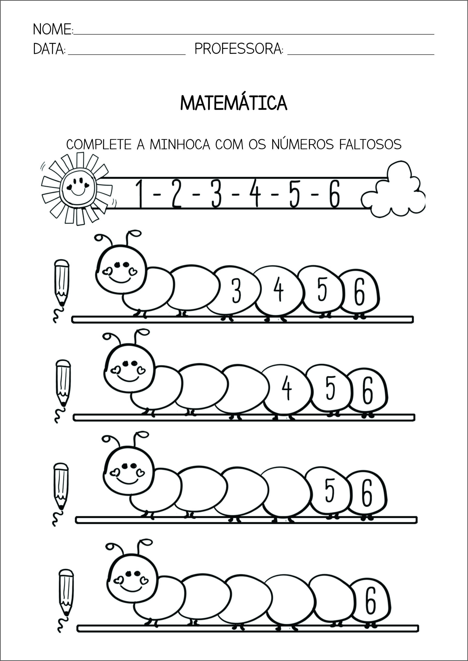 Atividade de Matemática Educação Infantil 1º Ano para baixar grátis