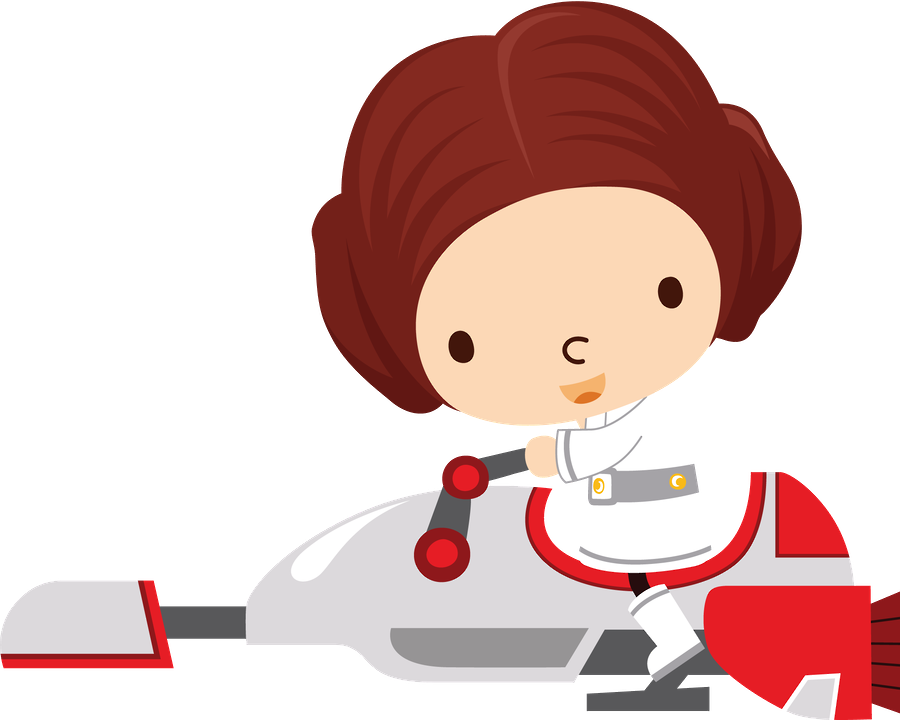 Download Desenho Cute Leia Organa Star Wars PNG com fundo transparente