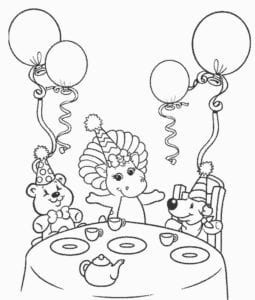 Desenho para colorir de Aniversário de Baby Bop