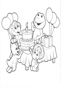 Desenho para colorir e imprimir de Aniversário do Barney