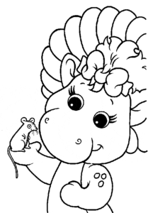 Desenho para colorir de Baby Bop e ratinho