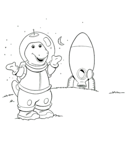 Desenho para colorir de Barney astronauta