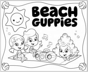 Desenho para colorir de Meninas de Bubble Guppies no piquenique