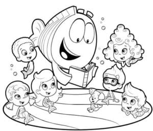 Desenho para colorir de Personagens de Bubble Guppies