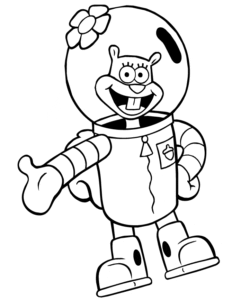 Desenho para colorir de Sandy, personagem do Bob Esponja