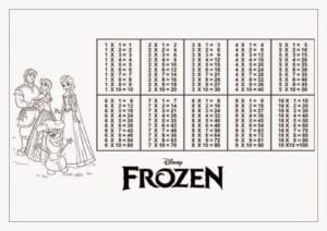 Desenho para colorir de Tabuada de multiplicação Frozen