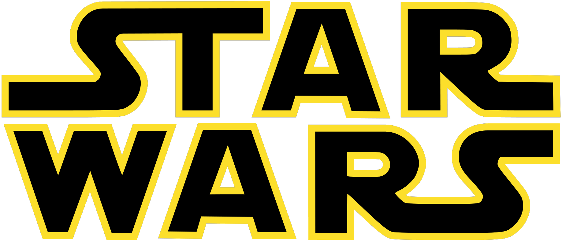 Logo Preto e Amarelo Star Wars PNG para baixar grátis