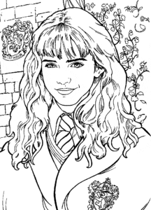 Desenho de Bruxa Hermione para colorir e imprimir