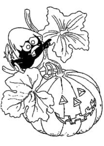 Desenho de Calimero no Halloween para colorir e imprimir