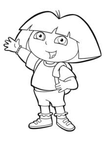 Desenho para colorir de Dora e sua amiga mochila