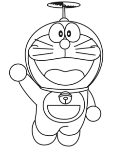 Desenho para colorir e imprimir de Doraemon gato cósmico