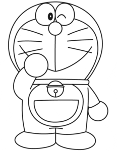 Desenho de Doraemon gato robótico para colorir e imprimir