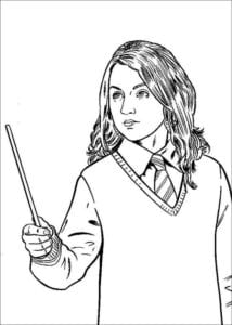 Desenho de Hermione para colorir e imprimir